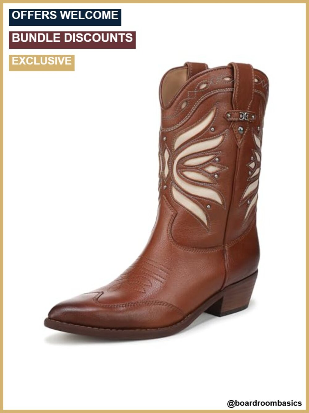 Rylin Western Boots Embroidered Leather Pull-On Style